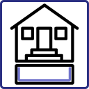 Stylized icon showing crawl space with wrap on floor and side walls