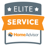 Badge from Home Advisor showing Elite Service Ranking