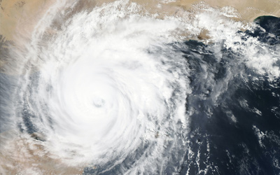 Photo from space of a huge tropical storm